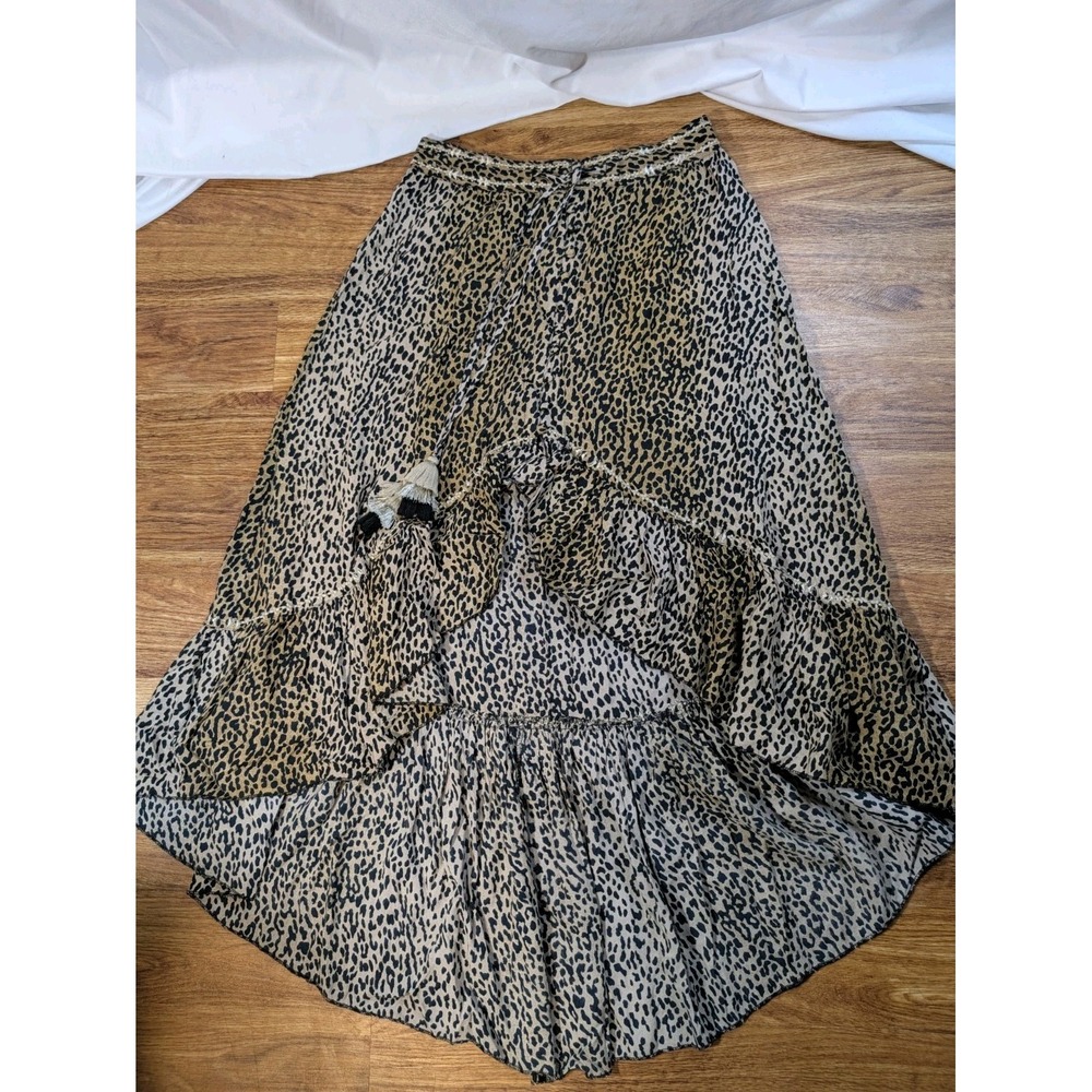 Anthropologie Z&L Size Small High Low Animal Print Pull On Skirt